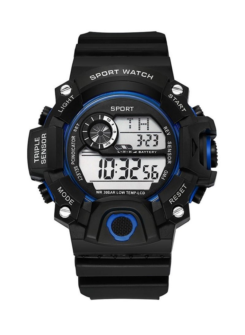 SPORT 2 PCS Outdoor Multifunctional Watch with Night Light Alarm and Sports Features (Black, Dark Blue) - Image 2