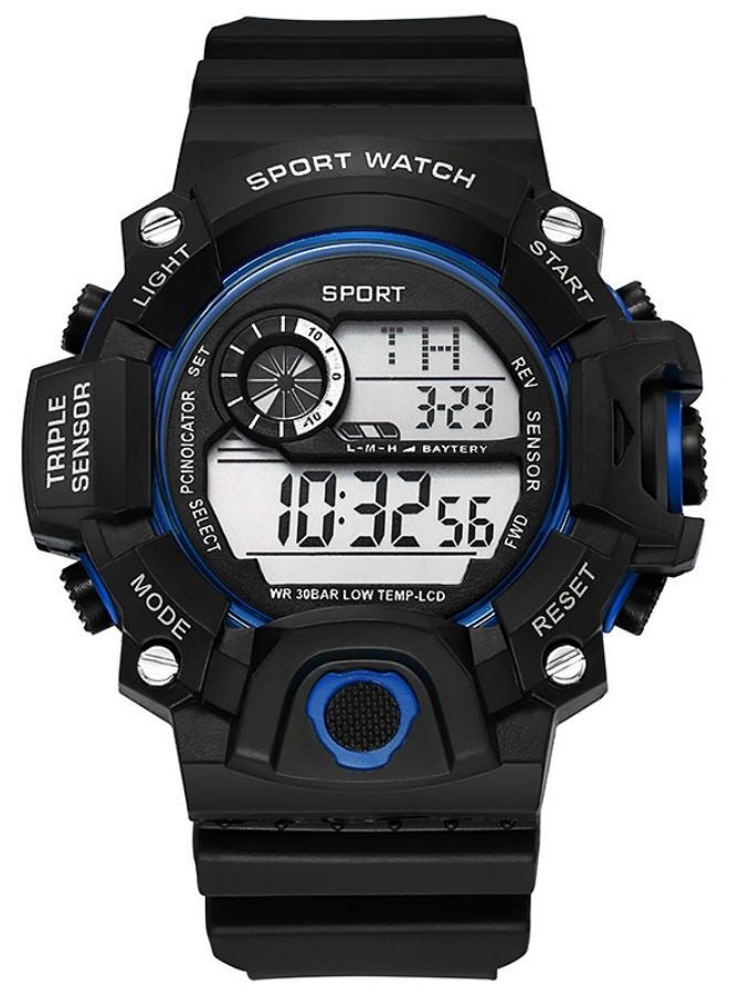 SPORT 2 PCS Outdoor Multifunctional Watch with Night Light Alarm and Sports Features (Black, Dark Blue) - Image 4