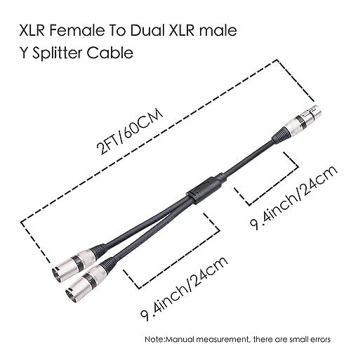 HUALEU 5Pack 5 Color 1.5FT XLR Female to Dual Male Y Splitter Cable, Female to 2 Male 3Pin-XLR Y Cable,Splitter 3Pin 1 F to 2 M for Micphone Mixer - Image 5