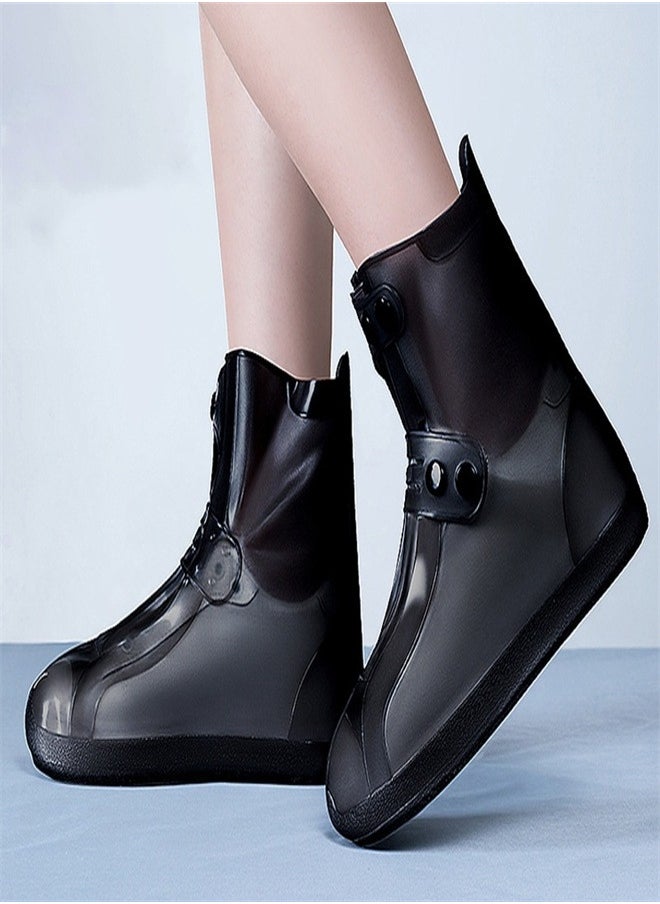 Loquat - Children's Mid Tube Rain Boots Cover Black - Image 1
