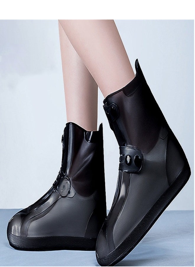 Loquat - Children's Mid Tube Rain Boots Cover Black - Image 1
