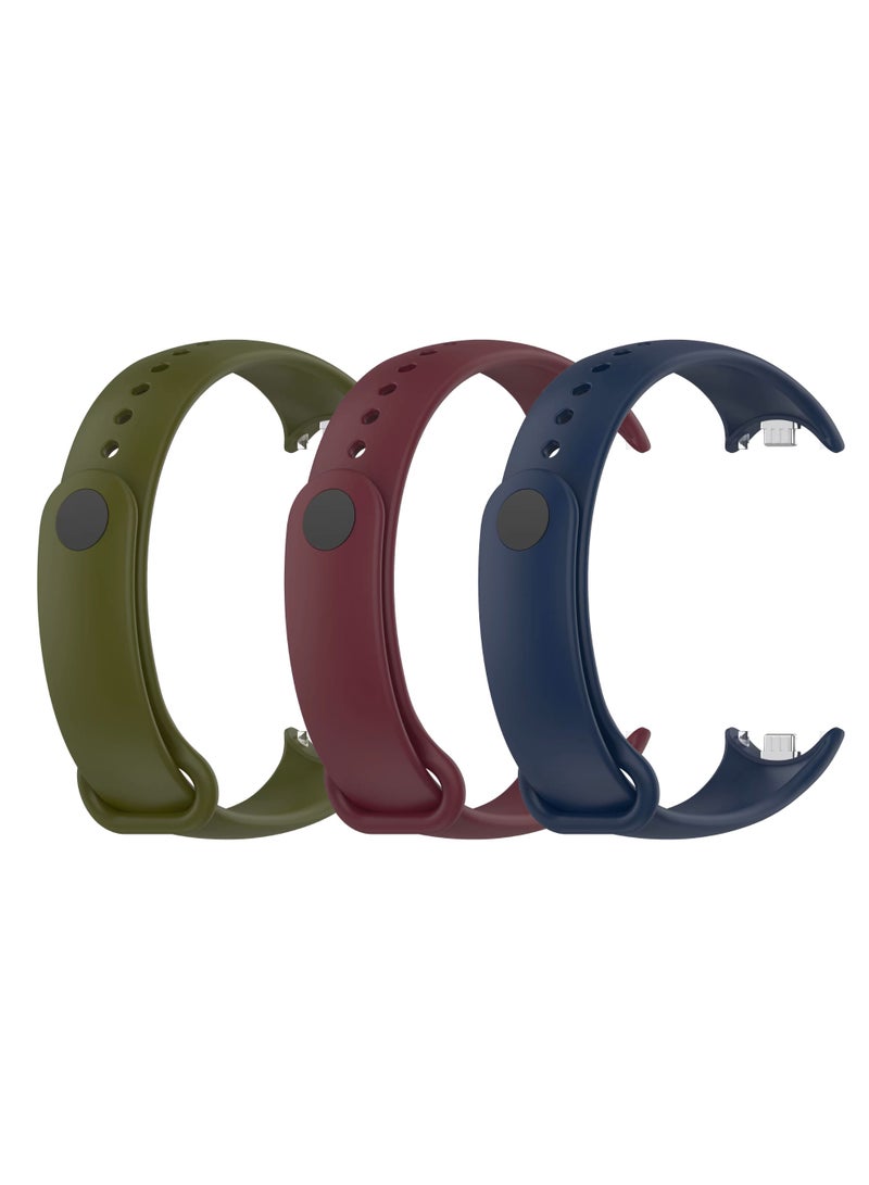 3PC Straps for Xiaomi Smart Band 10 / Mi Band 10 Straps / Mi Band 8,9,10 Soft Silicone Straps