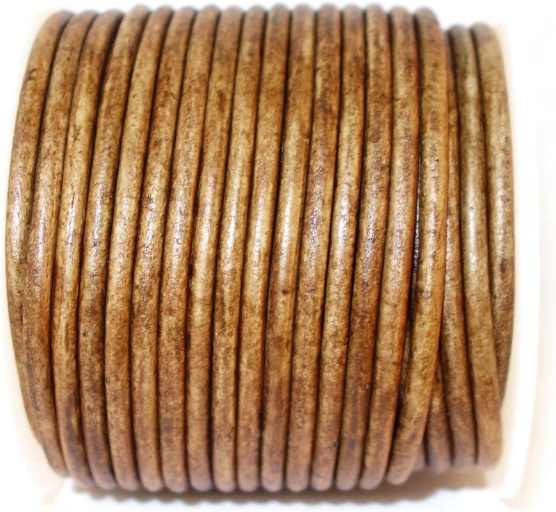 cords craft 1.5mm Round Leather Cord, Genuine Leather for Jewelry Making, DIY Craft Work, Necklace & Hobby Projects, 21.87 Yards (Saddle) - Image 3