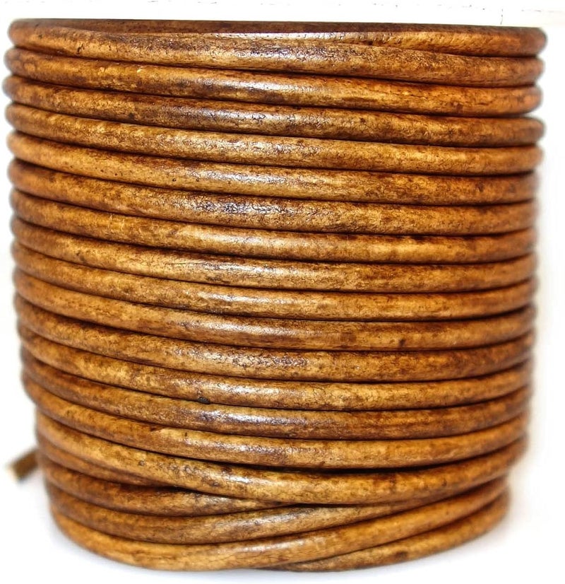 cords craft 1.5mm Round Leather Cord, Genuine Leather for Jewelry Making, DIY Craft Work, Necklace & Hobby Projects, 21.87 Yards (Saddle) - Image 5