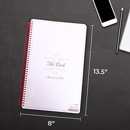 Portage Notebook Planner, 4 Column Appointment Book – Large 8.5" x 13.5" Undated 2025 Planner, Daily & Hourly Planner in 15 Minute Increments – Spiral Notebook Organizer for Scheduling Appointments (4 Columns) - Image 3