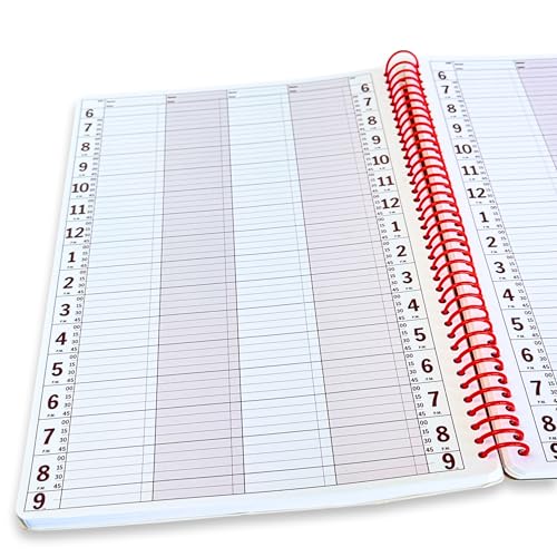 Portage Notebook Planner, 4 Column Appointment Book – Large 8.5" x 13.5" Undated 2025 Planner, Daily & Hourly Planner in 15 Minute Increments – Spiral Notebook Organizer for Scheduling Appointments (4 Columns) - Image 1