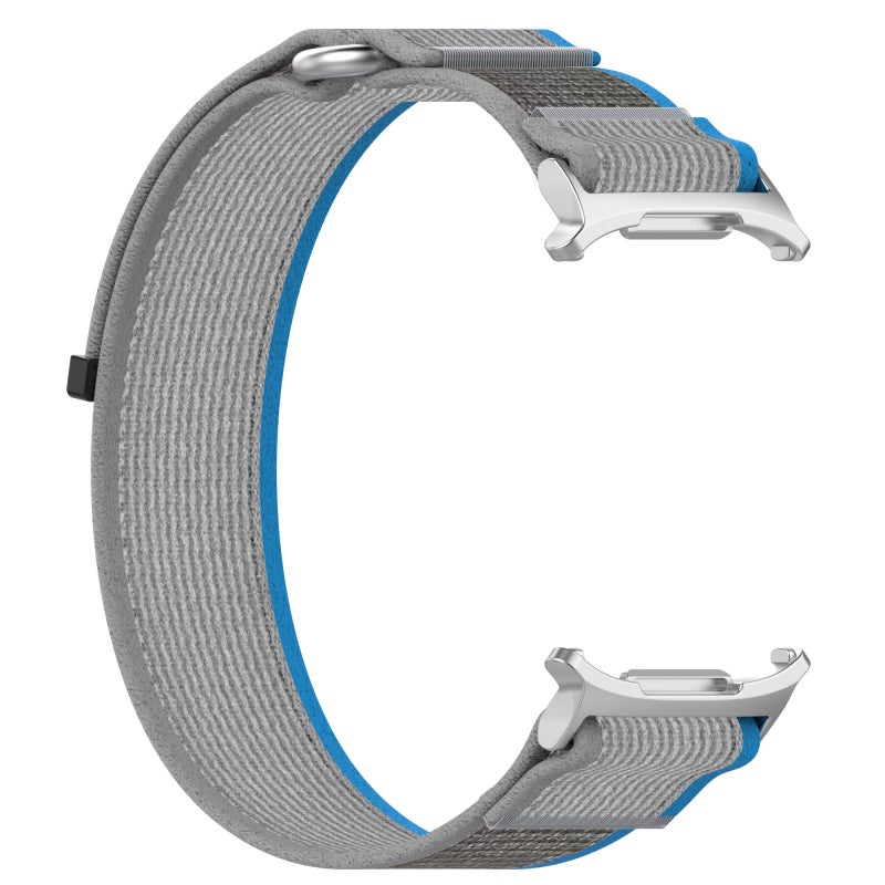 erorex For Samsung Galaxy Watch Ultra 47Mm Hook And Loop Fastener Loop Nylon Watch Band(Blue+Gray) - Image 3