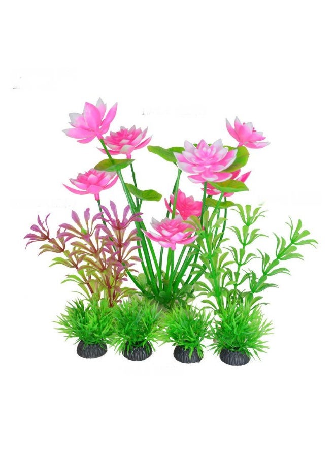 Artificial Aquarium Plants Decor, Fish Tank Artificial Plastic Plants, Emulational Plants for Home Office Fish Tank Aquarium Decorations Combo Set 15