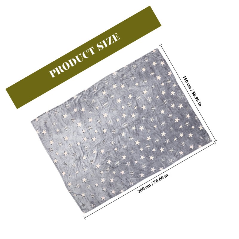 Fluorescent Star Blanket Comfortable Throw Blanket For Home Use 150X200CM Glow in The Dark 1Set - Image 2