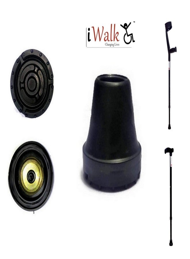 iwalk; Changing Lives Mobility PVC Ferrule/Shoe for Walking Stick, Elbow Crutches - Pack of 6 - Image 2