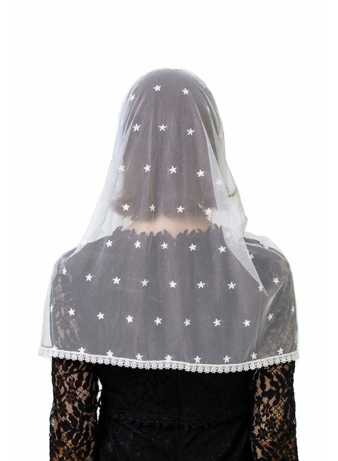 Pamor White Infinity Venise Lace Chapel Veil Mantilla Infinity Latin Mass Floral Veils Head Covering - Image 5