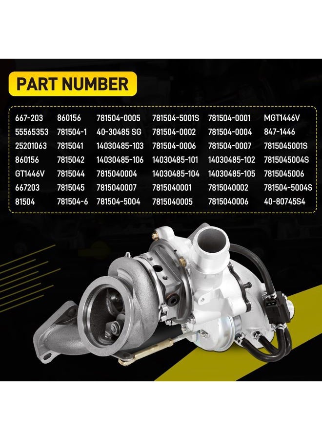 YEHERIT 667-203 1.4 Turbo Turbocharger with Gasket Compatible with 2011-2016 Chevrolet Cruze 2012-2020 Chevy Sonic 2013-2018 Trax 2013-2020 Buick Encore 1.4L Turbo Charger Replace# 55565353 - Image 3