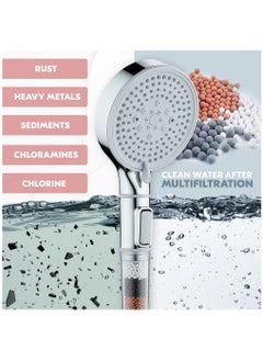 AMROAH Ionic High Pressure Filtered Shower Head with Hand Held, Showerhead Nozzle with 5 Spray Modes Bathroom Spa & Massage Filtration to Reduce Hair Loss & Dry Skin Ideal for Hard Water  - Image 5