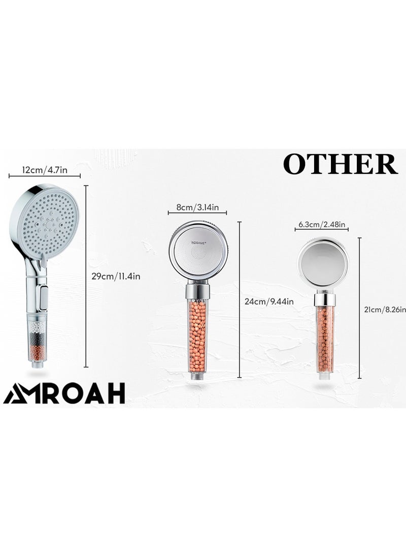 AMROAH - Ionic High Pressure Filtered Shower Head with Hand Held, Showerhead Nozzle with 5 Spray Modes Bathroom Spa & Massage Filtration to Reduce Hair Loss & Dry Skin Ideal for Hard Water - Image 1