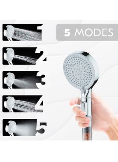 AMROAH Ionic High Pressure Filtered Shower Head with Hand Held, Showerhead Nozzle with 5 Spray Modes Bathroom Spa & Massage Filtration to Reduce Hair Loss & Dry Skin Ideal for Hard Water  - Image 3