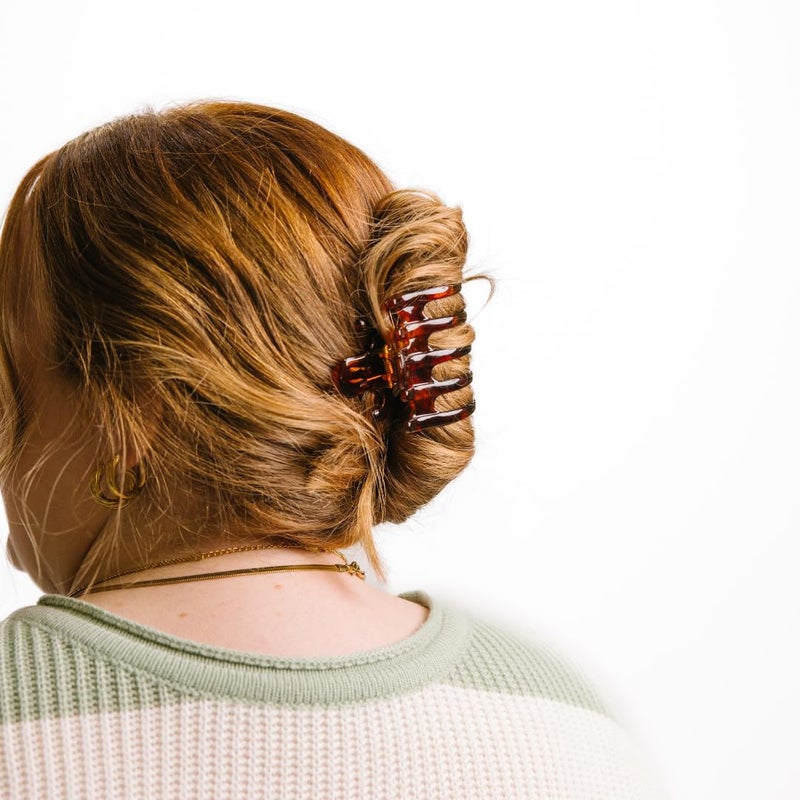 KAXI Large Wide Lay Down Hair Claw Clips, Extra Large Hair Clips for Think & Thick Hair (Dark Tortoise) - Image 2