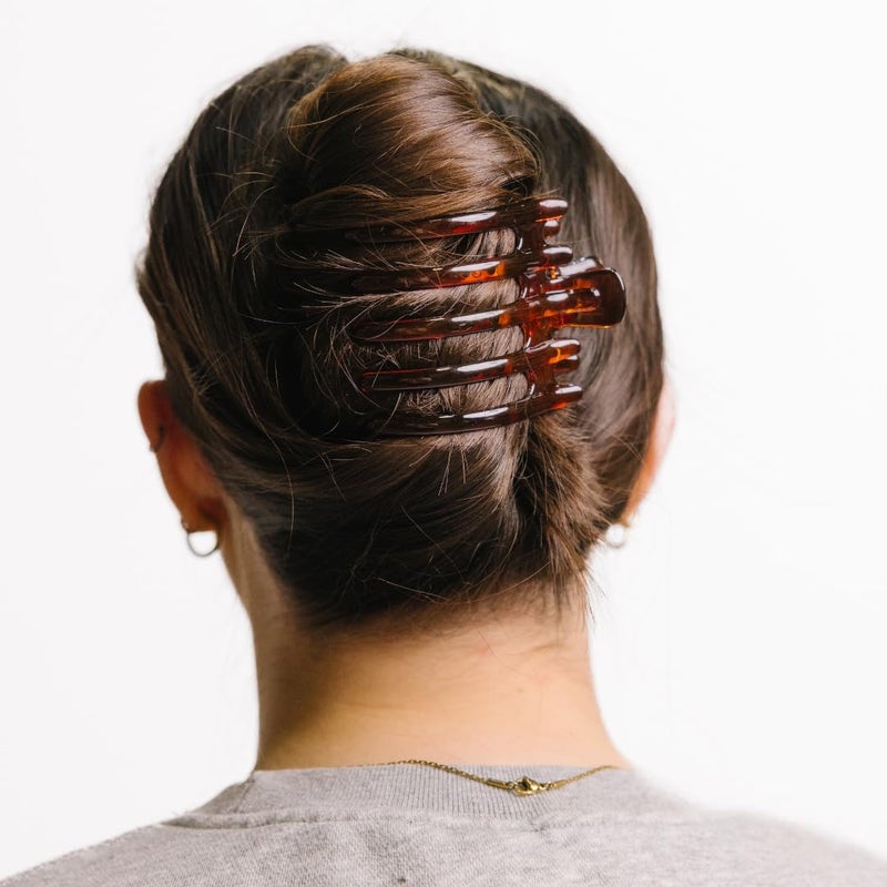 KAXI Large Wide Lay Down Hair Claw Clips, Extra Large Hair Clips for Think & Thick Hair (Dark Tortoise) - Image 3