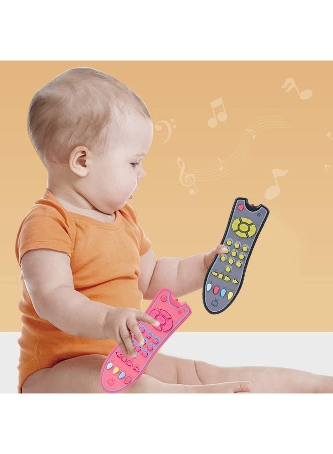 ARGT لعبة التحكم عن بُعد للأطفال لتعلم التلفاز للأطفال من 6 أشهر فما فوق – لعبة تعليمية للأطفال مع أضواء وموسيقى و3 لغات، لعبة تطوير مبكر للأرقام والألوان (رمادي) - Image 2