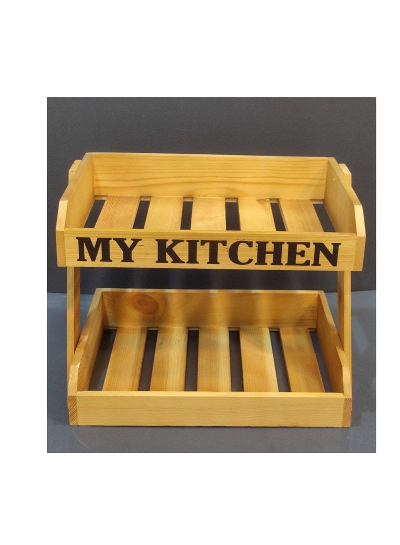 استاند خشبي مفرغMY KITCHEN متعدد الاستخدامات لبرطمانات التوابل و البقوليات منظم ف المطبخ يساعد علي تنظيم البرطمنات داخل المطبخ  - Image 3