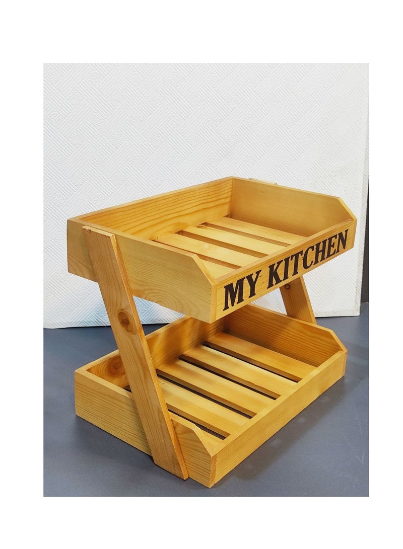 استاند خشبي مفرغMY KITCHEN متعدد الاستخدامات لبرطمانات التوابل و البقوليات منظم ف المطبخ يساعد علي تنظيم البرطمنات داخل المطبخ  - Image 1