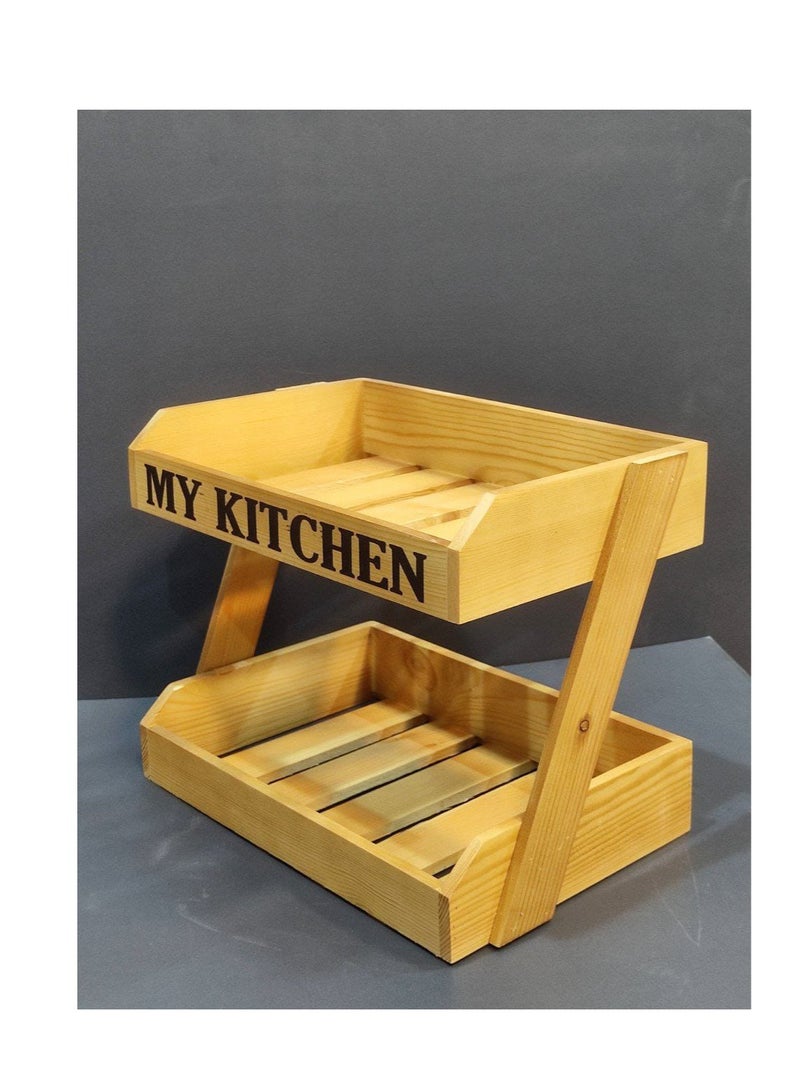 استاند خشبي مفرغMY KITCHEN متعدد الاستخدامات لبرطمانات التوابل و البقوليات منظم ف المطبخ يساعد علي تنظيم البرطمنات داخل المطبخ  - Image 4