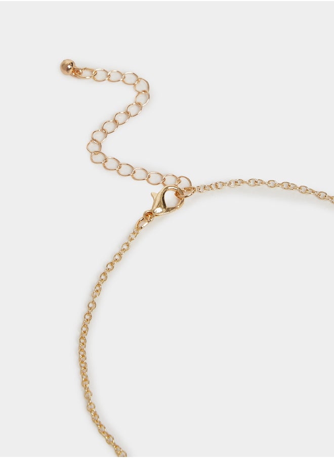 Styli Faux Pearl Detail Shell Pendant Necklace  - Image 4