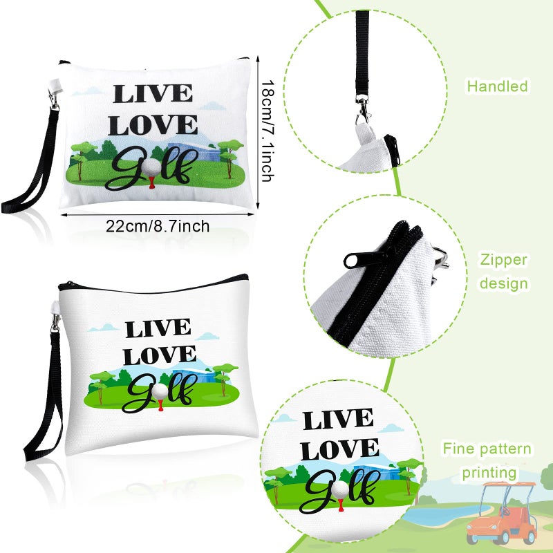 Skylety 9 Pieces Golf Gift Cosmetic Bags Golf Makeup Bag Pouch Cosmetic Toiletry Organizer Case for Golfer Team Ladies(Normal Style) - Image 2