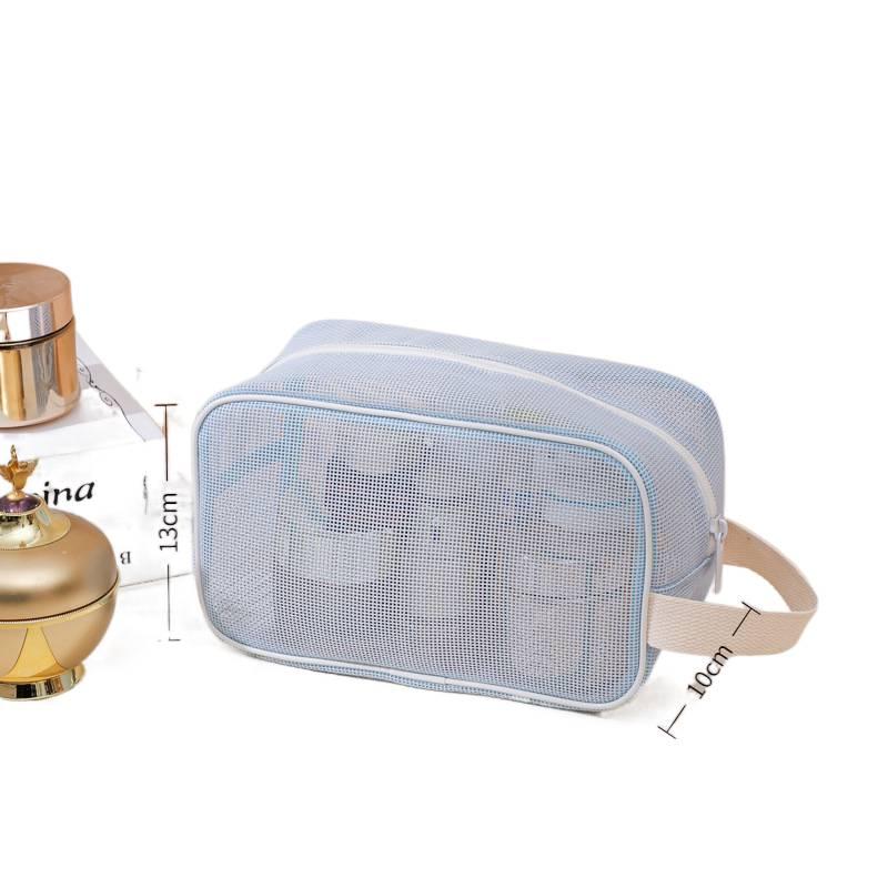 Cosmetic Bag with Large Capacity Carry Handle Travel Storage Cosmetic Pouch Blue - Image 1