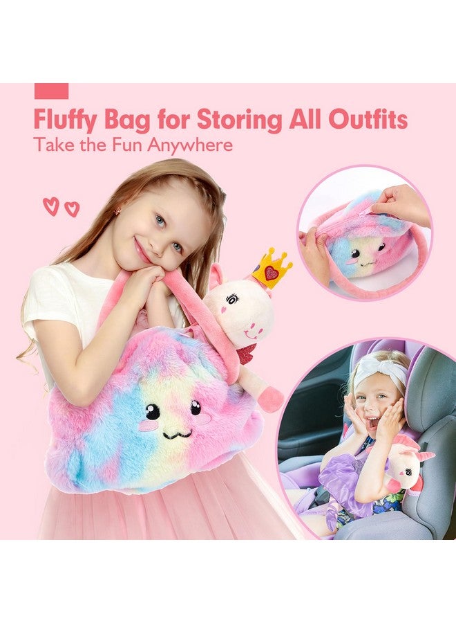 hahaland ألعاب يونيكورن للفتيات من عمر 4-6 سنوات - دمية باليرينا ألعاب حيوانات محشوة للفتيات من 3-5 سنوات، دمية ترتدي فستان باليه، مجموعة ملابس 3 مع حقيبة محشوة، لعبة للأطفال في عيد ميلاد الفتاة 4 سنوات هدايا حفلة رقص - Image 5