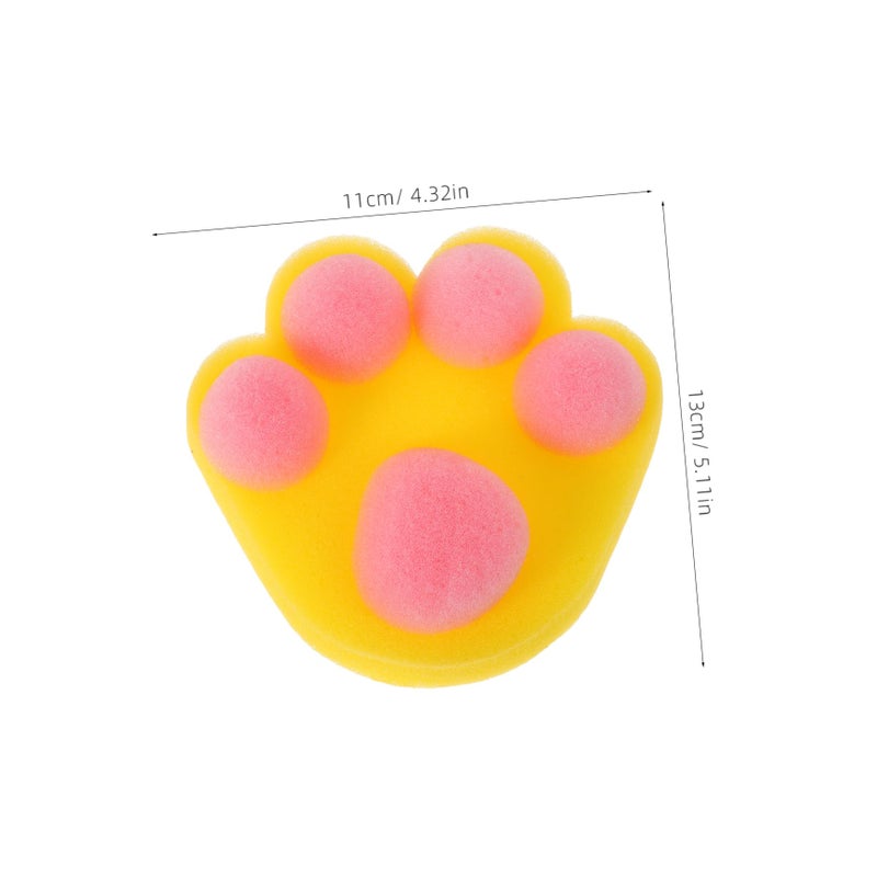 Paw Shaped Bath Sponges Soft Exfoliating Bathing Tools For Kids Gentle Skin Cleaning - Image 3