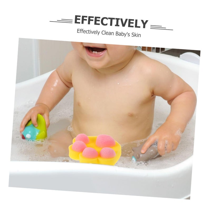 Paw Shaped Bath Sponges Soft Exfoliating Bathing Tools For Kids Gentle Skin Cleaning - Image 4