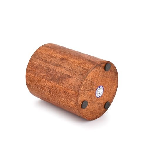 EDHAS Natural Mango Wood Cooking Utensil Holder for Countertop, Spoons, Cooking Tools, etc. (5" x 5" x 6") - Image 4