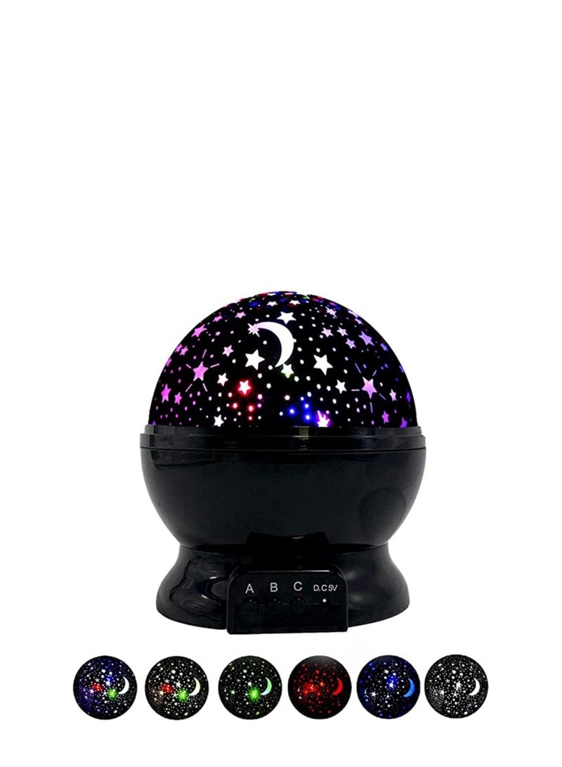 SYOSI مصباح أطفال ليلي نجمي دوار 360 درجة بروجيكتور نجوم 4 LEDs 8 ألوان متغيرة مع كابل USB الأفضل للأطفال وغرفة النوم والحفلات  - Image 1