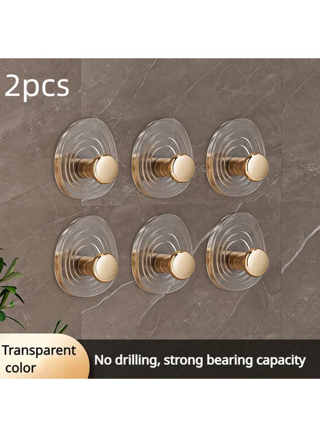 2 خطاف شفاف للحائط بدون حفر بسعة تحميل قوية للمكتب والحمام والمطبخ - Image 1