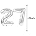 ZSNWGZ Sweet 27th Birthday Decorations Party SuppliesSilver Number 27 Balloons27th Foil Mylar Balloons Latex Balloon DecorationGreat 27th Birthday for GirlsWomenMenPhoto Props - Image 2