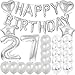 ZSNWGZ Sweet 27th Birthday Decorations Party SuppliesSilver Number 27 Balloons27th Foil Mylar Balloons Latex Balloon DecorationGreat 27th Birthday for GirlsWomenMenPhoto Props - Image 4