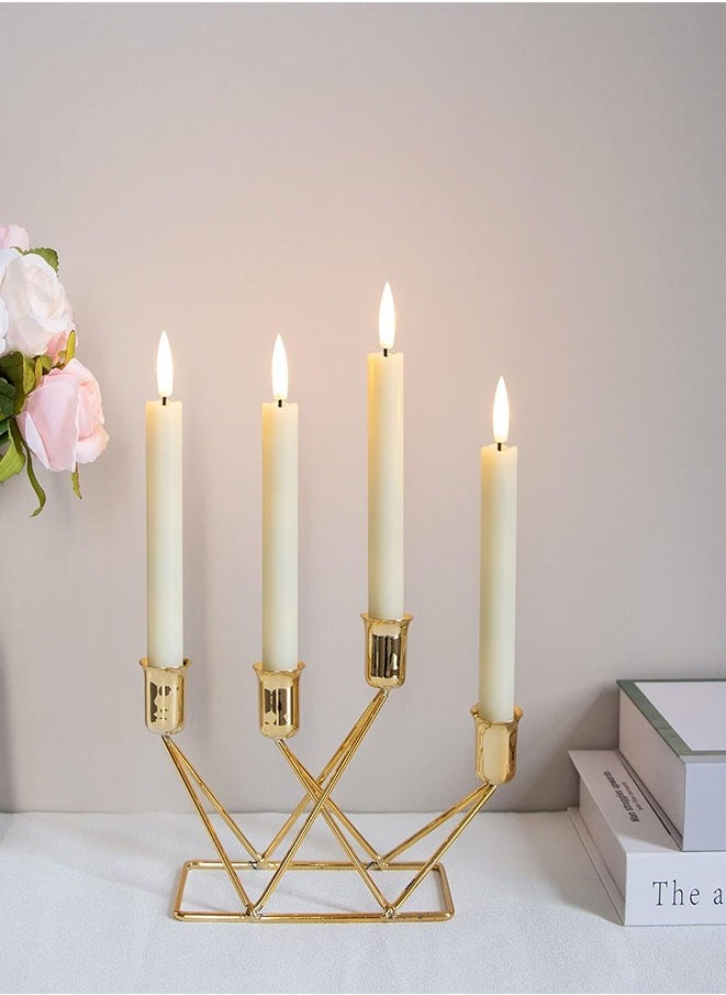 Muyixin - Flameless Taper LED Candles Light With Remote Control Battery Operated Led Warm 3D Wick Light Window Candles (Pack of 6) - Image 1