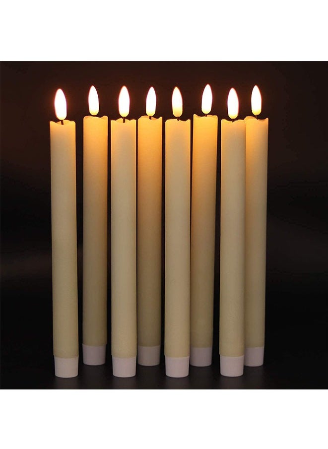 Muyixin - Flameless Taper LED Candles Light With Remote Control Battery Operated Led Warm 3D Wick Light Window Candles (Pack of 6) - Image 1