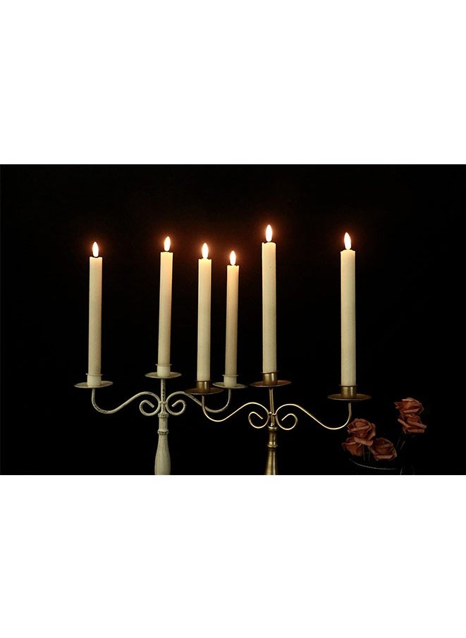 Muyixin - Flameless Taper LED Candles Light With Remote Control Battery Operated Led Warm 3D Wick Light Window Candles (Pack of 6) - Image 1