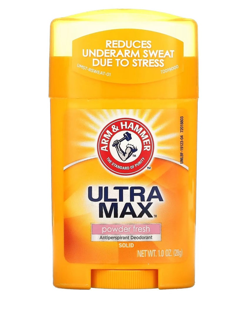 آرم آند هامر UltraMax™، مزيل عرق مضاد للتعرق، صلب، بودرة منعشة، 1 أونصة (28 جم)