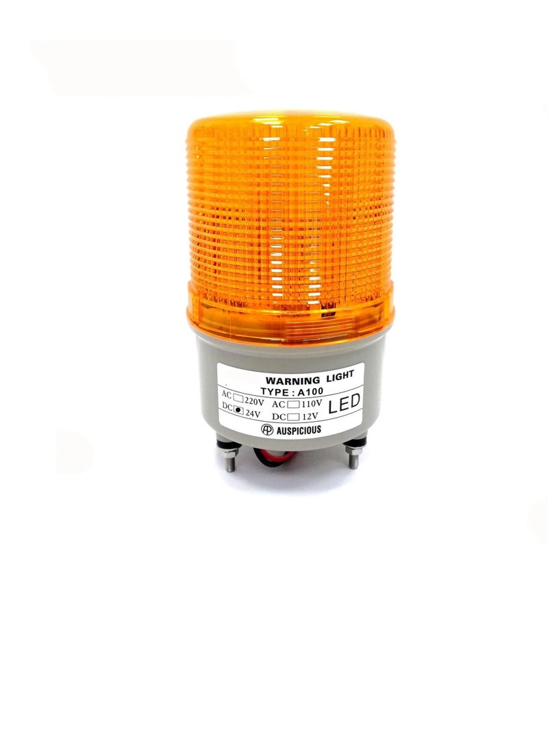 Auspicious Rotating Beacon Light LED Yellow Screw Mount Base A100 24VDC - Image 1