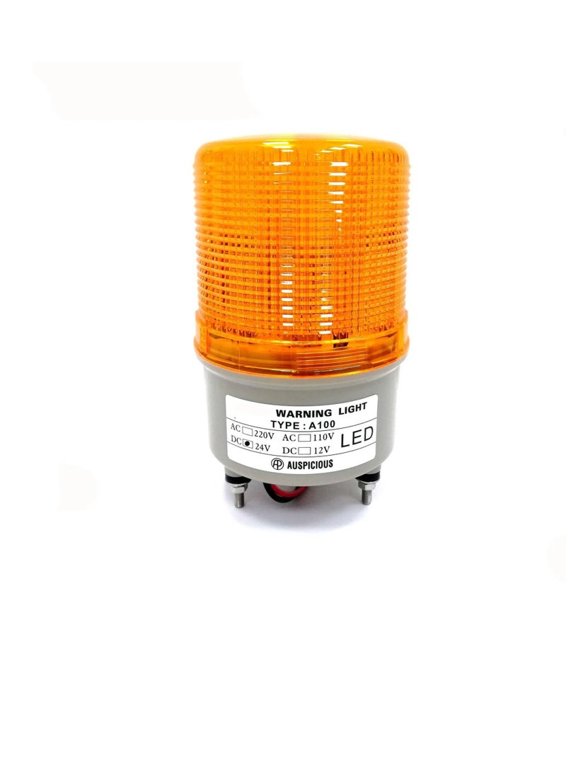 Auspicious Rotating Beacon Light LED Yellow Screw Mount Base A100 24VDC - Image 2