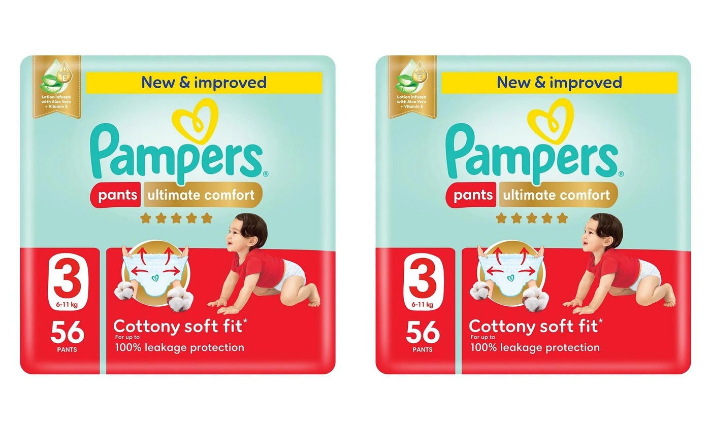 Pampers Ultimate Comfort Pants Diapers Size 3, 56's x 2