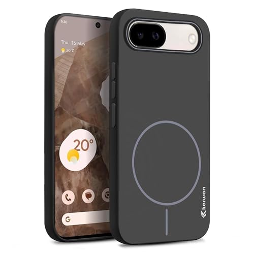 KARWAN® Magnetic Wireless Ultra Slim-Fit Back Case Cover for Google Pixel 8A |Hard PC Case Cover| Ultra-Thin & Light Weight with [Ultra Premium Feel] Case for Google Pixel 8A (6.1") (Black) - Image 1