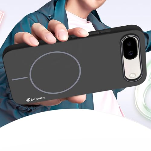 KARWAN® Magnetic Wireless Ultra Slim-Fit Back Case Cover for Google Pixel 8A |Hard PC Case Cover| Ultra-Thin & Light Weight with [Ultra Premium Feel] Case for Google Pixel 8A (6.1") (Black) - Image 4