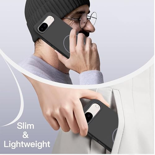 KARWAN® Magnetic Wireless Ultra Slim-Fit Back Case Cover for Google Pixel 8A |Hard PC Case Cover| Ultra-Thin & Light Weight with [Ultra Premium Feel] Case for Google Pixel 8A (6.1") (Black) - Image 2