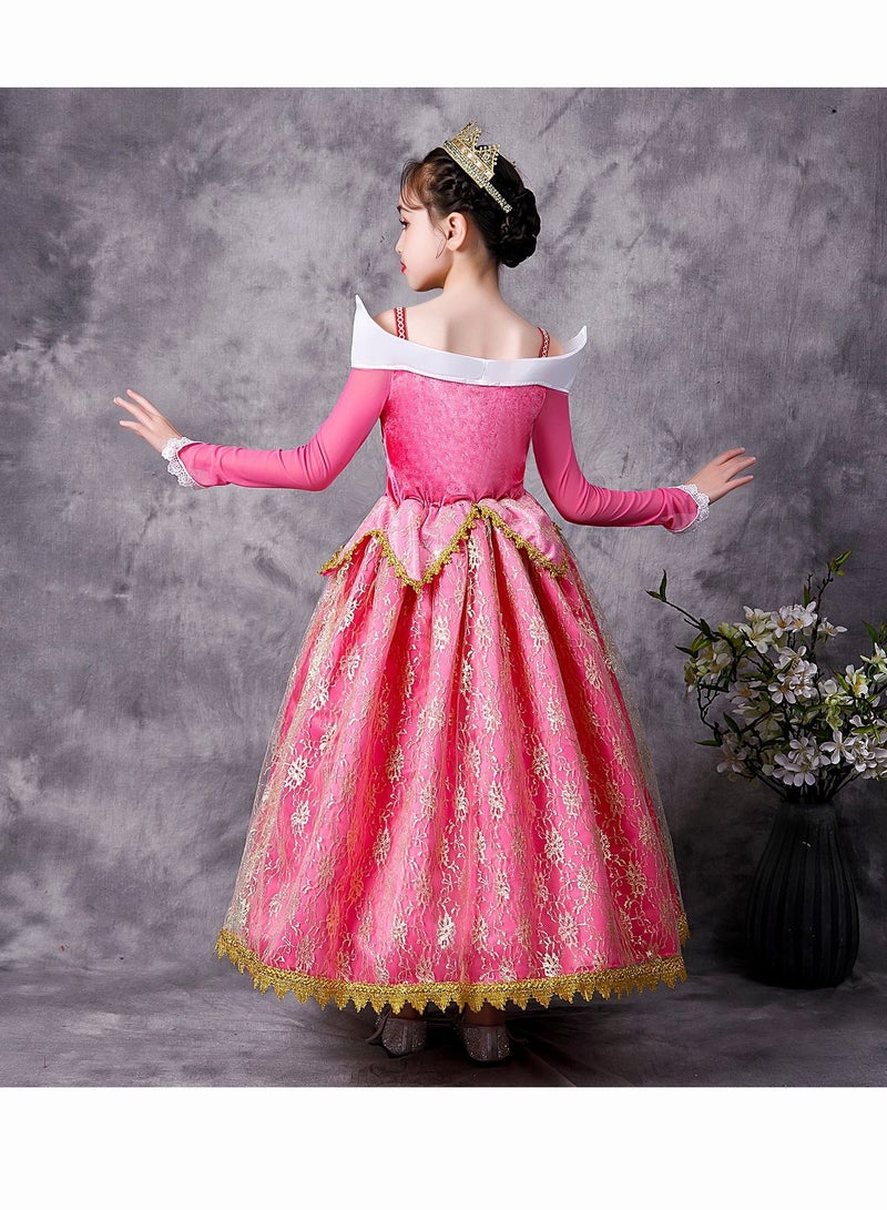Loquat Princess Aurora Princess Dress Up Costume Ball Gown Toddler Girl Cosplay - Image 5