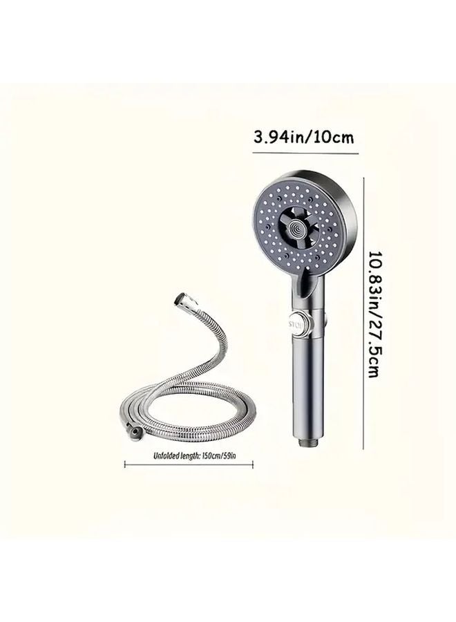 Grey Seven Star Pressurized Shower Head Water Heater Set Air Boost Bath Faucet - Image 4