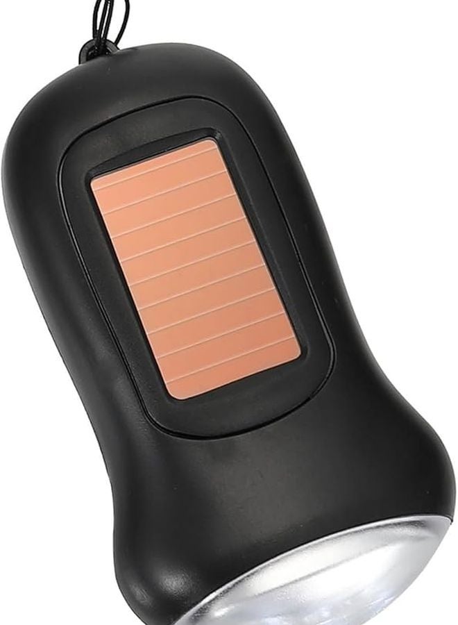 Jojofuny 2pcs Black Hand Crank Emergency Flashlight Rechargeable Long Distance Outdoor Light - Image 1