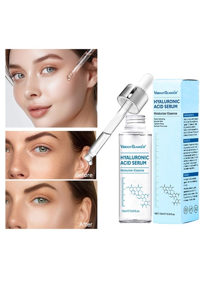 Vibrant Glamour - Hyaluronic Acid Serum，Pure Hyaluronic Acid Serum Hides Wrinkles Enhances Elasticity Anti Aging 15ml - Image 1